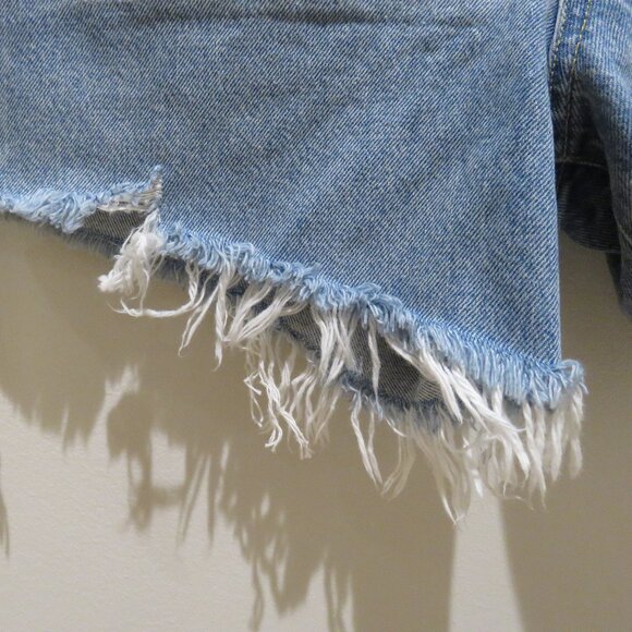 AGOLDE Parker Long Shorts in Swapmeet Light Denim Boho Distressed Casual 23 NWT - Picture 5 of 11